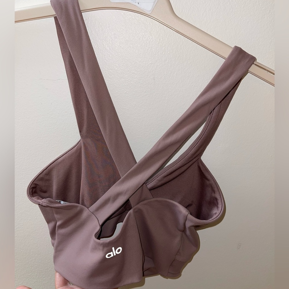 NWOT Alo Pirouette Sports Bra color smoky quartz pink XS - Picture 5 of 6